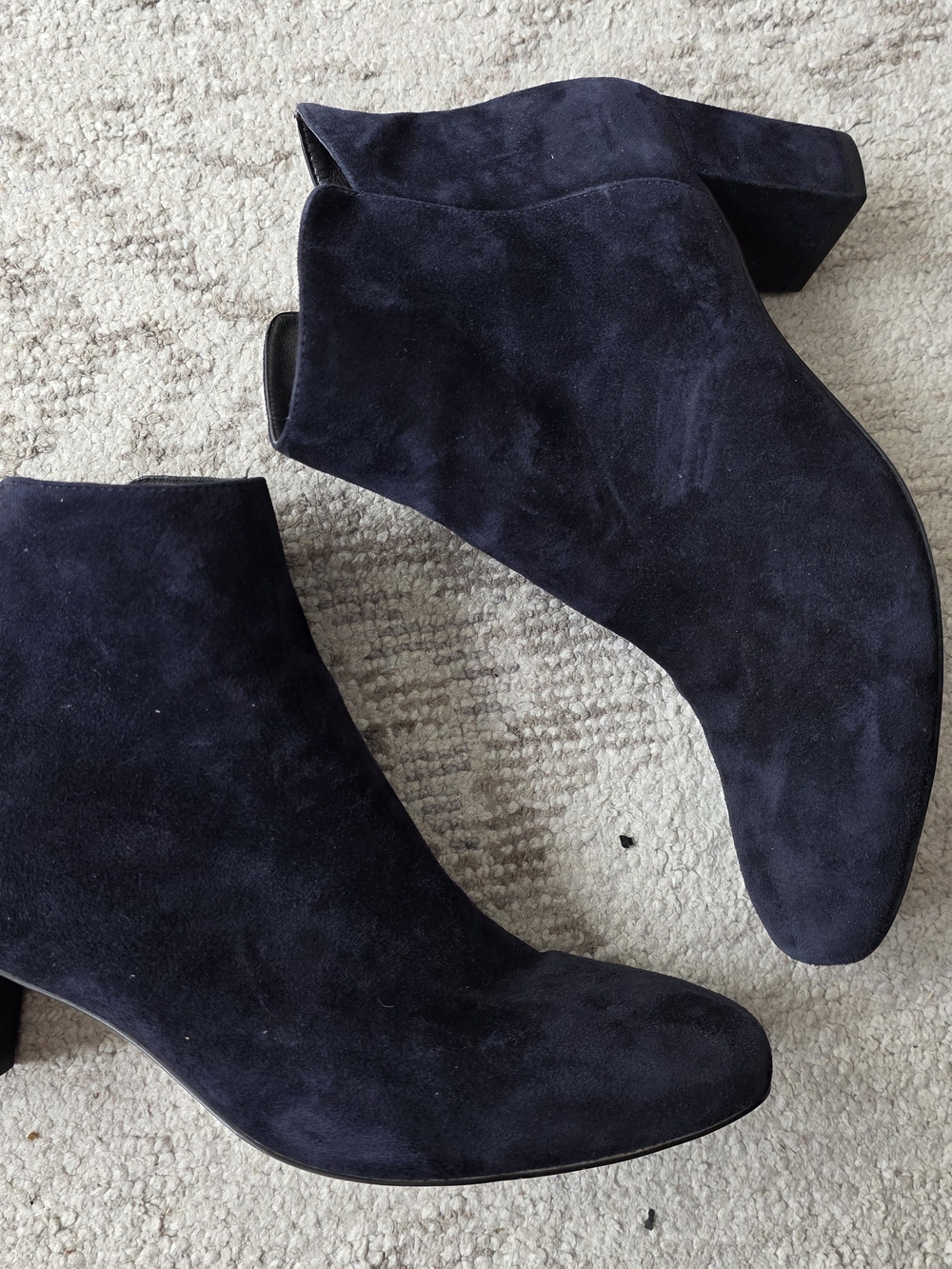 Donald J. Pliner Navy Suede Ankle Booties